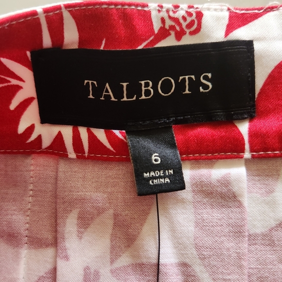 🆕️ Talbots NWT Red Floral Size 6 Skirt - Picture 3 of 11